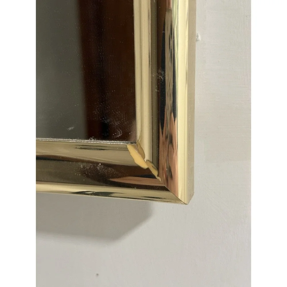 Retro MCM Vintage Style Gold Framed Bathroom Medicine Cabinet Mirror White 16x22